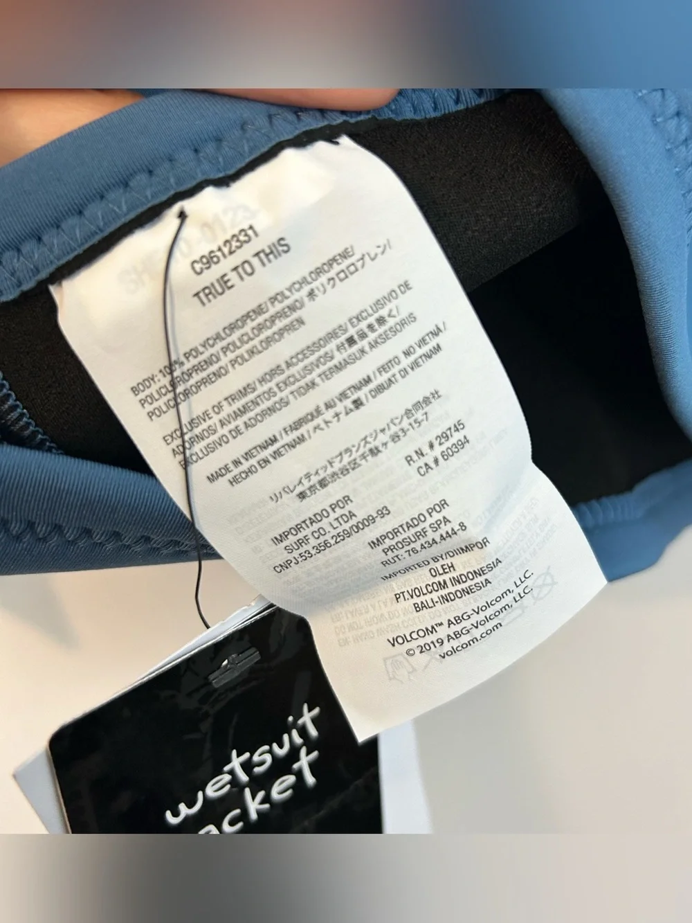 NWT Volvom Big Kids Long Sleeve Blue Wetsuit Jacket Surf Swim Size 16